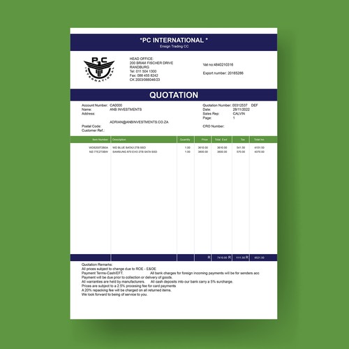 Given logo to be added to quotation to enhance brand appeal Design by Amitspro™