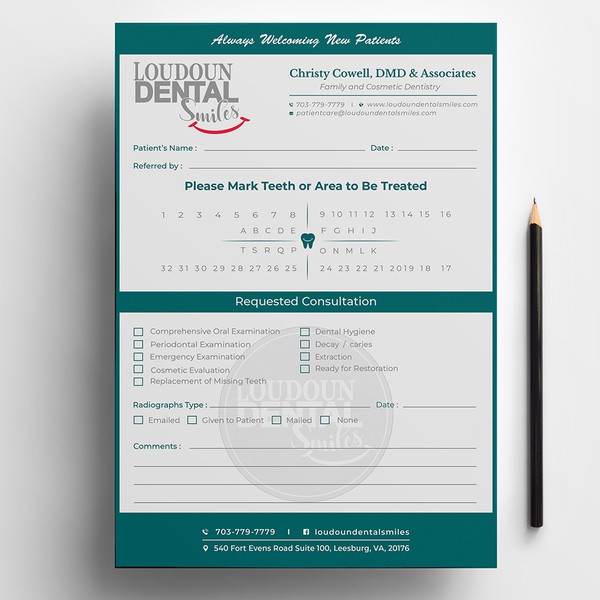 Design by Swapnil_Shorif titled "Referral form to attract new patients to my awesome dental office!"