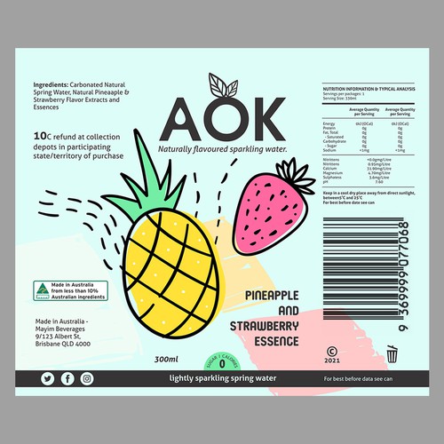 Flavoured sparkling water packaging design Design by Moi_Designers