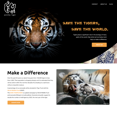 Designs | Paisley Tiger Landing Page | Landing page design contest