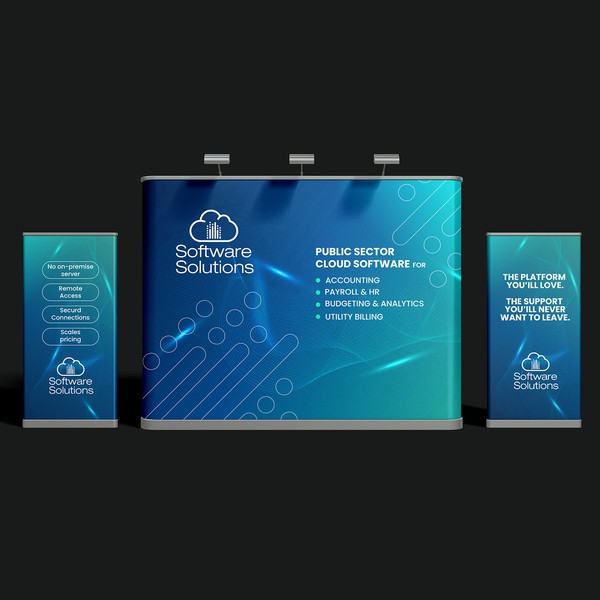 Trade show banner design for software tech company