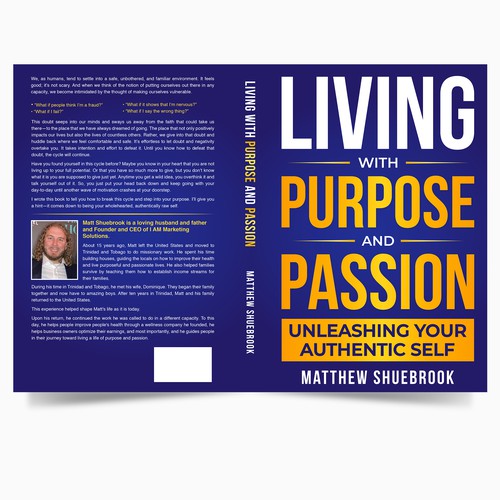 Living With Passion and Purpose Book Cover Design Design by Unboxing Studio