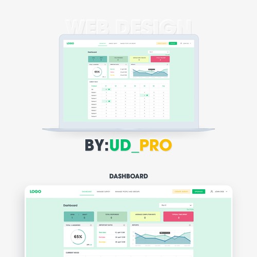 Fun and intuitive webpage for employee satisfaction survey! Design by UD_Pro