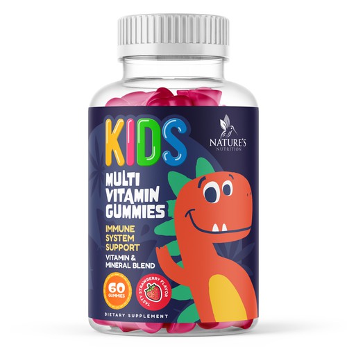 Tasty Kids Multivitamin Gummies Product Label for Nature's Nutrition Design by gs-designs