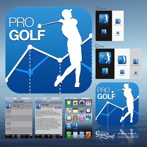  iOS application icon for pro golf stats app Diseño de komorebi