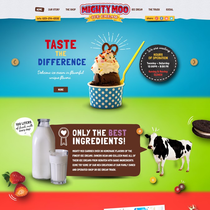 Popular Ice Cream shop needs new Website | Web page design contest