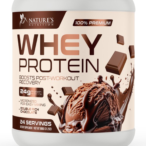 Diseño de Tasty Whey Protein Chocolate Design Needed for Nature's Nutrition de UnderTheSea™