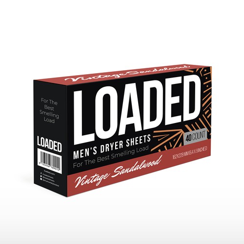 Men's Dryer Sheet Box Design Contest Design by Haroska Studio