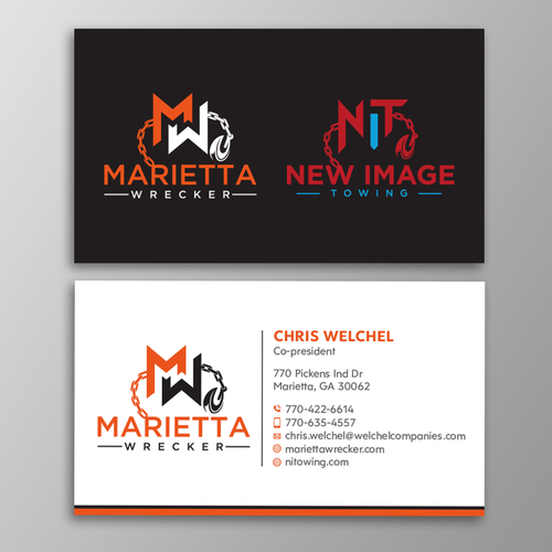 Powerful business card for large towing enterprise Design by Design sp