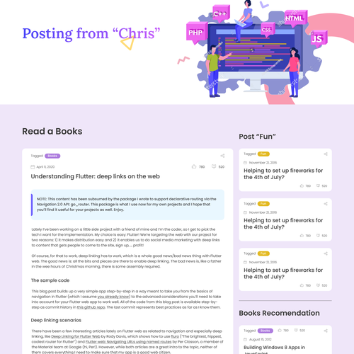 modern redesign for fun technical blog site Design by Xbeezi