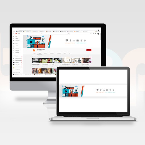 YouTube channel art for an animation channel Design by Girings Studio