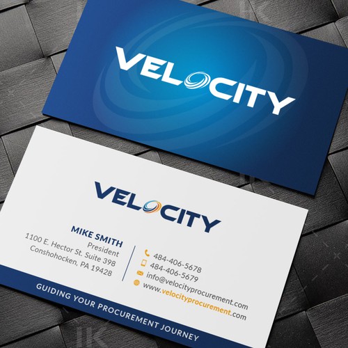 Velocity Procurement - Logo Rebranding - Business Card Design Design by IK_Designs