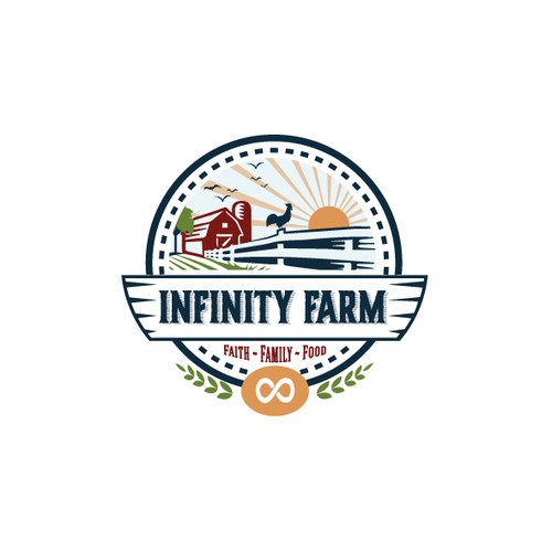 Lifestyle blog "Infinity Farm" needs a clean, unique logo to complement its rural brand. デザイン by NevenaLa