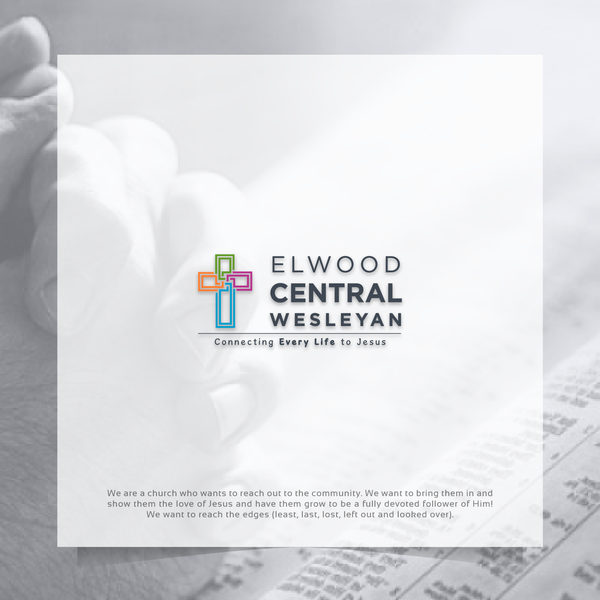Simple and modern logo for Elwood Central Wesleyan