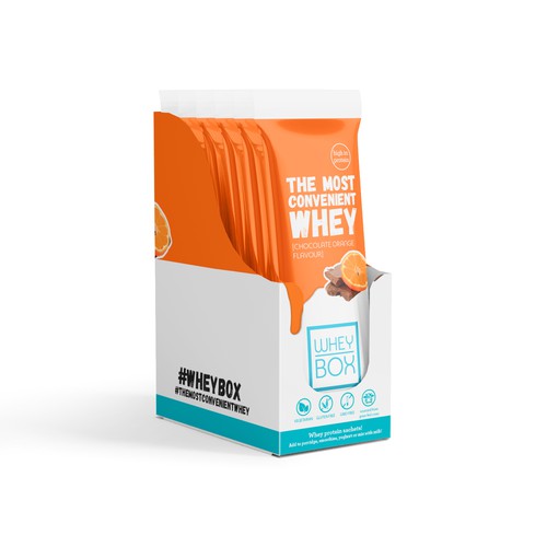 Design a retail case for our whey protein sachets Design by syakuro