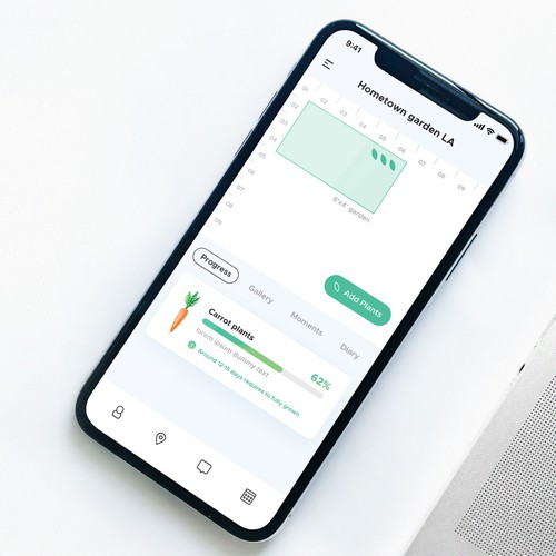 UX design with the title 'App icon and App design for Farming'