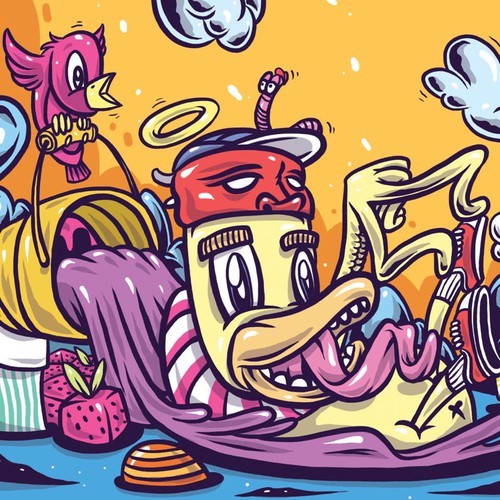 Funny artwork with the title '99designs Community Contest'