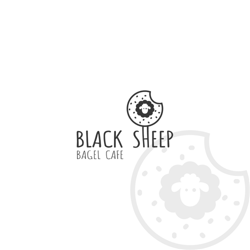 Bagel logo with the title 'Black Sheep | Logo Design'