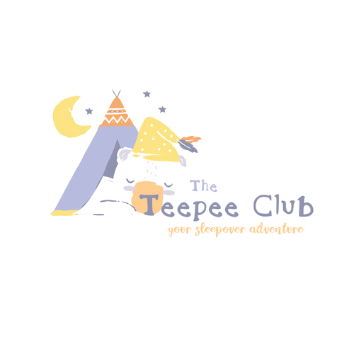 Sleep logo with the title 'The Teepee Club Logo Design'
