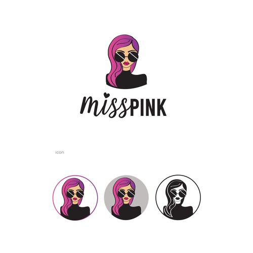 Sunglasses design with the title 'Miss Pink logo design'