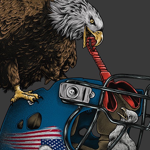 Eagle illustration with the title 'Wild American Football'
