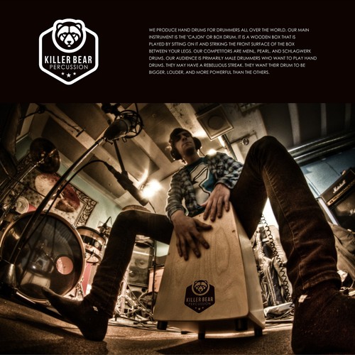 Artist logo with the title 'Logo to start a street drumming revolution- for Killer Bear Drums'