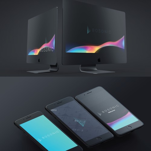 Atomic design with the title 'Blockchain and cryptocurrency tech company brand identity'