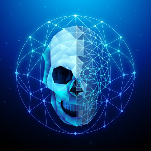 Skull design with the title 'ghost chain '