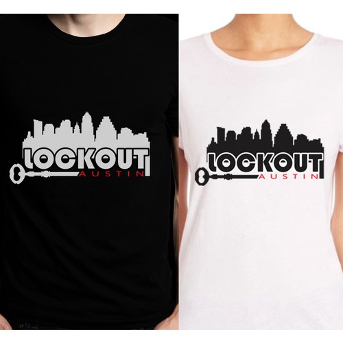 Two-color design with the title 'Lockout design'