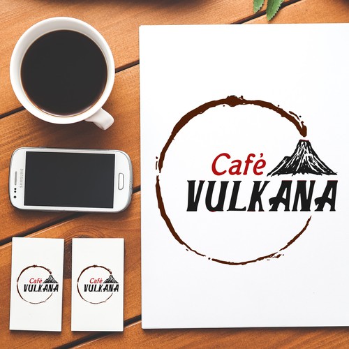 Lava logo with the title 'Cafe Vulkana Logo Concept'