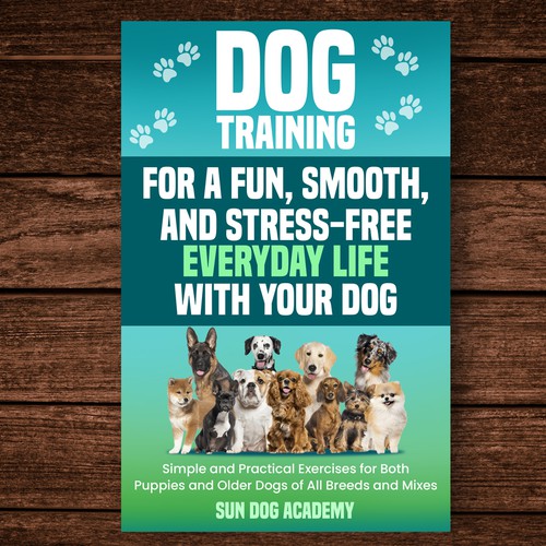 Dog book cover with the title 'E book cover design'