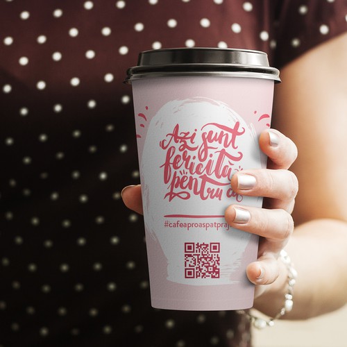 Interactive design with the title 'Calligraphy design for coffee shop'