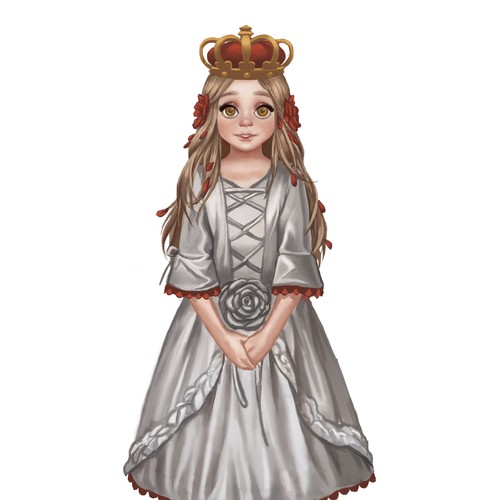 Princess design with the title 'Illustration proposal for a mattress mascot, princess Anneliese'
