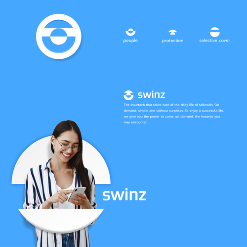 Insurance design with the title 'New-age geometry logo for Swinz'