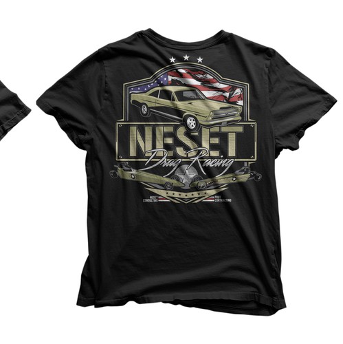 Car t-shirt with the title 'Neset t-shirt design'