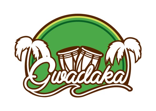 Drummer logo with the title 'Logo concept for Guadeloupe community website'