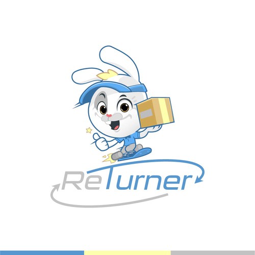 Mascot logo with the title 'Modern and fun logo for a shipping service'