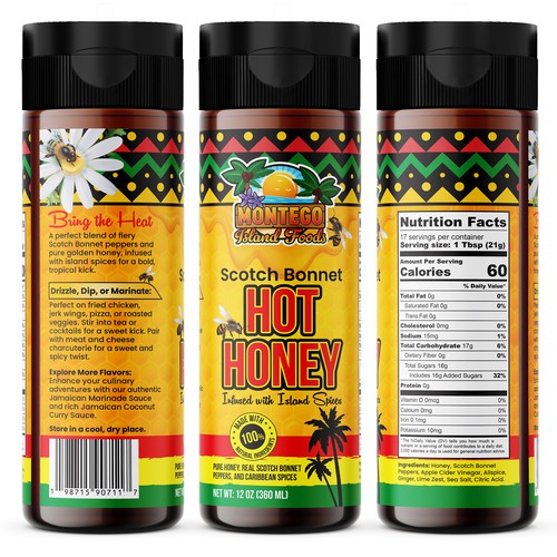 Sticker label with the title 'Product Design for Hot Honey'