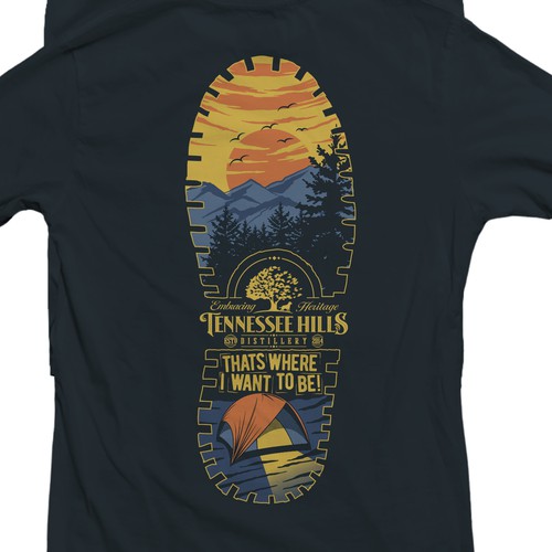Camping t-shirt with the title 'Tennessee Hills, Thats where I want to be!!!'