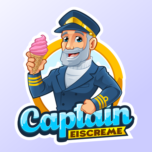 Mascot brand with the title 'Captain Eiscreme Logo and Mascot design'