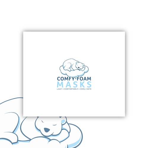Polar bear logo with the title 'sleeping polar bear on cloud'