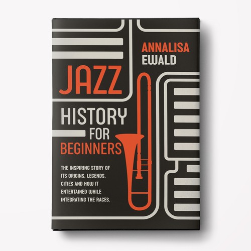 Geometric book cover with the title 'Jazz History for Beginners'