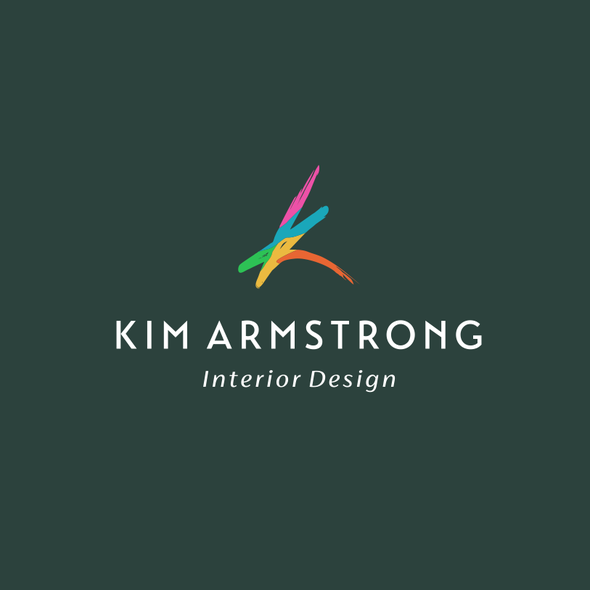 Interior design logo with the title 'KIM ARMSTRONG'