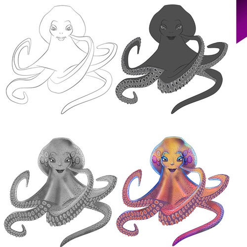 Playing card design with the title 'Octopus'