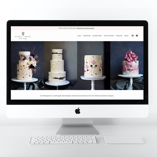 Small business design with the title 'Alice+Rosa Cake Design'