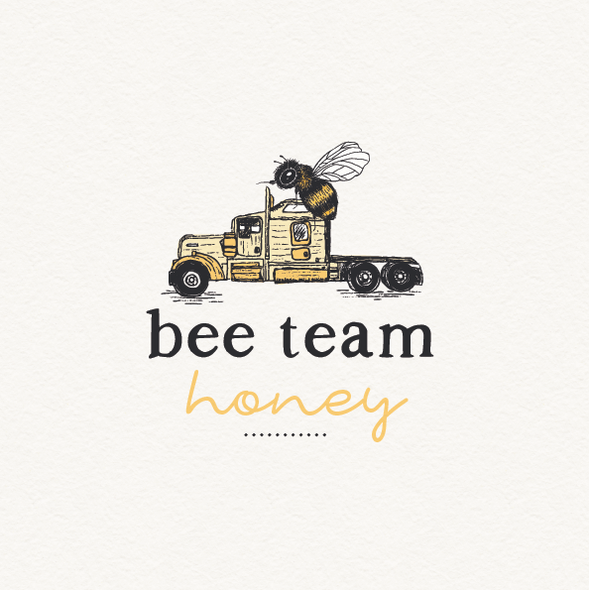Trucking logo with the title 'bee team honey'