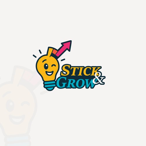 Entrepreneur logo with the title 'Stick & Grow: Modern Creative Mascot Logo & Branding'