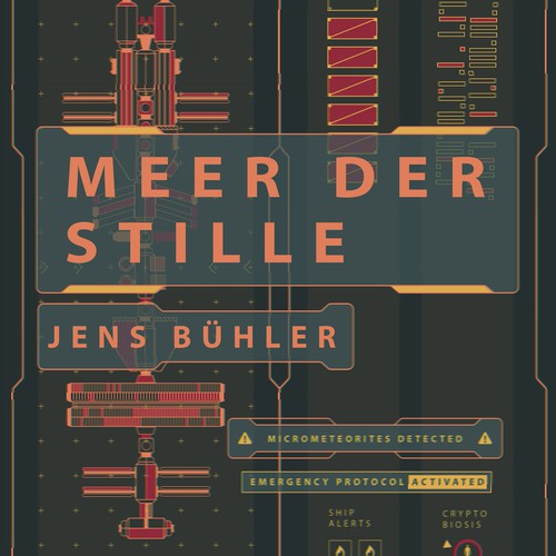 Futuristic book cover with the title 'EBook Cover for Sci-Fi Thriller'