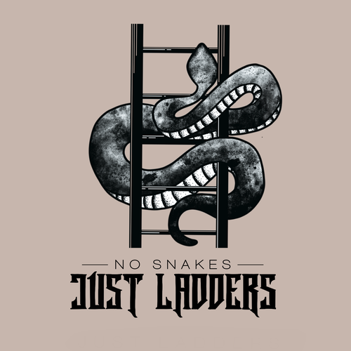 Street art logo with the title 'No Snakes Just Ladders'