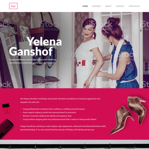 Trendy website with the title 'Style Me Beautiful/ Image Consulting'